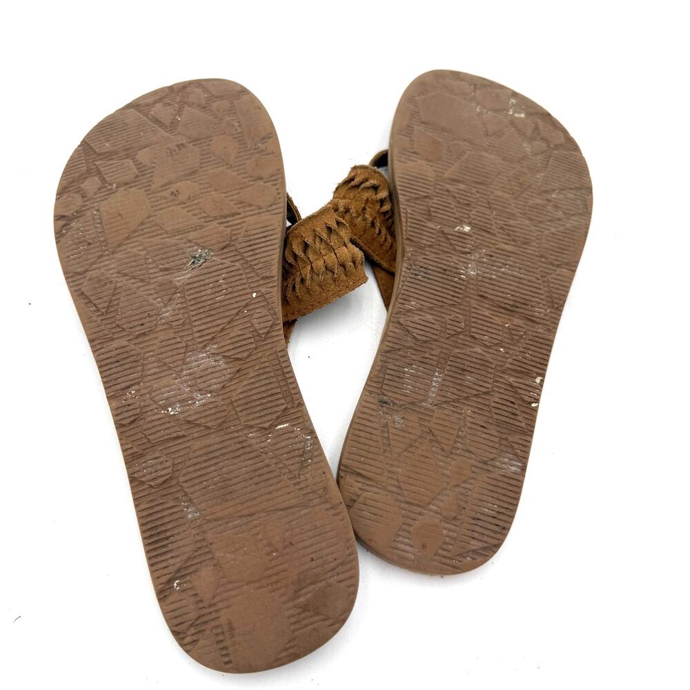 Volcom Women's Brown Leather Braided Thong Sandals Size 7 - Picture 6 of 6